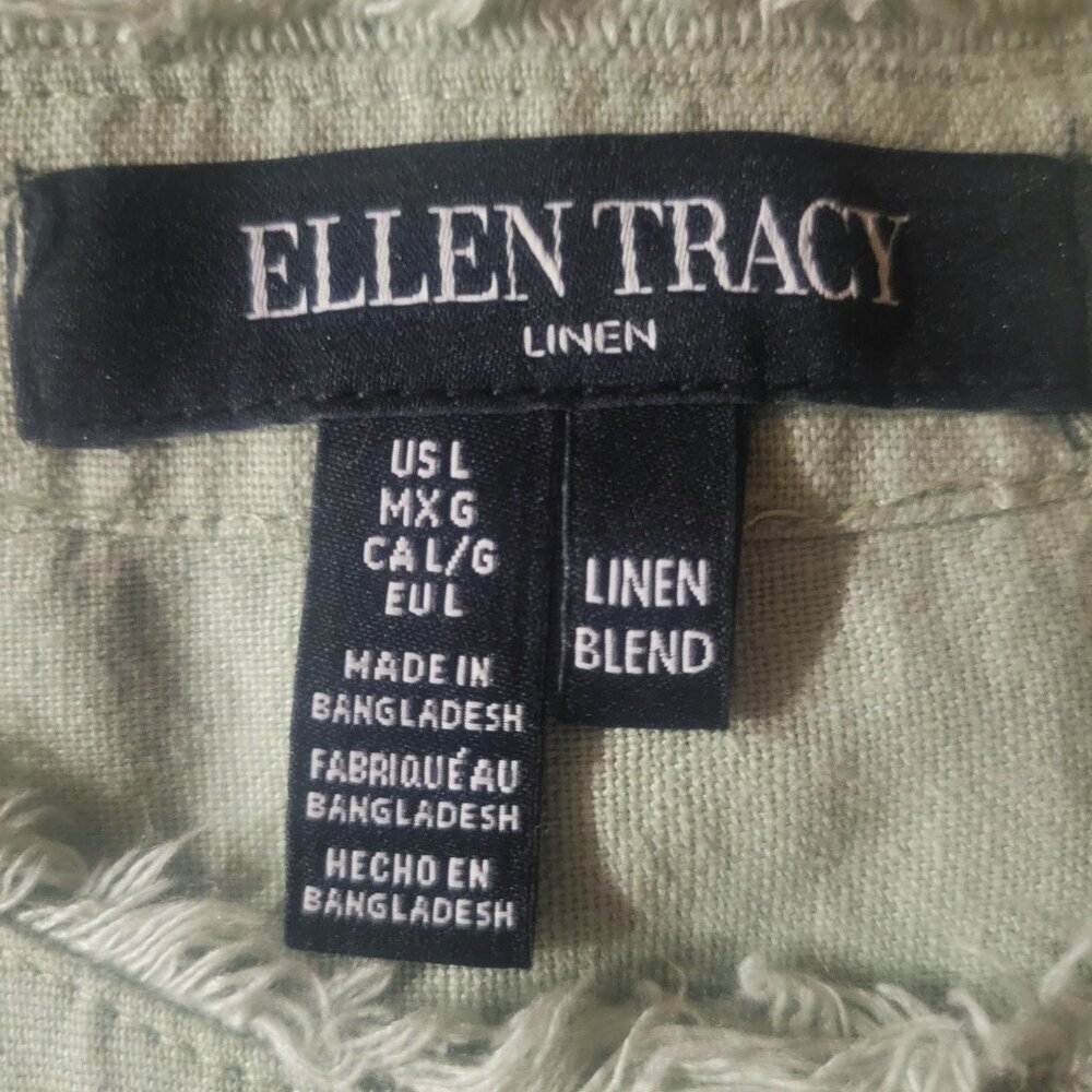 NWT!! Ellen Tracy Linen Blend Women's Pale Sage Lightweight - Picture 14 of 14
